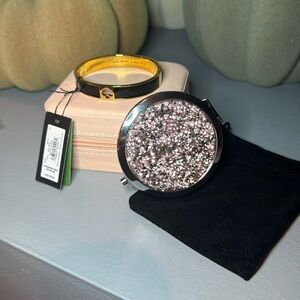 Bundle Includes Kate Spade Bangle Bracelet, Compact Mirror, Travel Jewelry Box